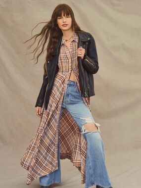 EUC Sadie Plaid Maxi Dress